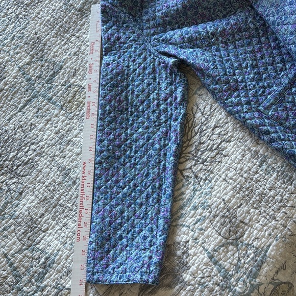 Quilted floral reversible jacket Womens L  Cotton cottage core Country Romantic - Picture 16 of 16